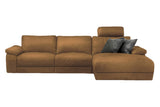 KAWOLA Sofa LOLA Ecksofa Stoff cognac mit motorischer Relaxfunktion