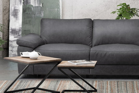 KAWOLA Sofa LOLA Ecksofa Stoff grau mit motorischer Relaxfunktion