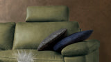 KAWOLA Sofa LOLA Ecksofa Stoff moosgrün mit motorischer Relaxfunktion