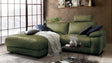 KAWOLA Sofa LOLA Ecksofa Stoff moosgrün mit motorischer Relaxfunktion, 233 x 178, Links