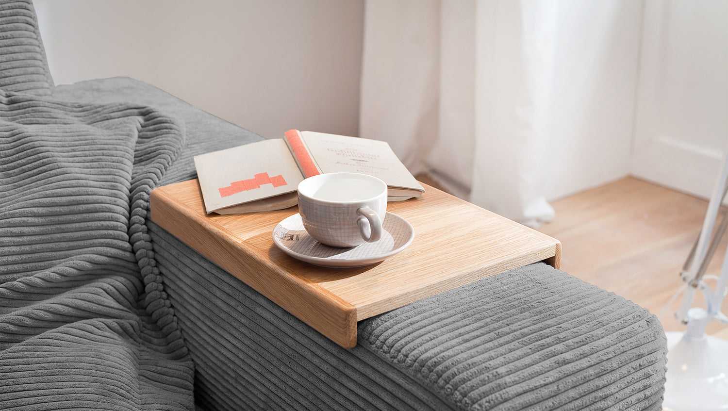KAWOLA Sofa MADELINE 2-Sitzer Cord grau