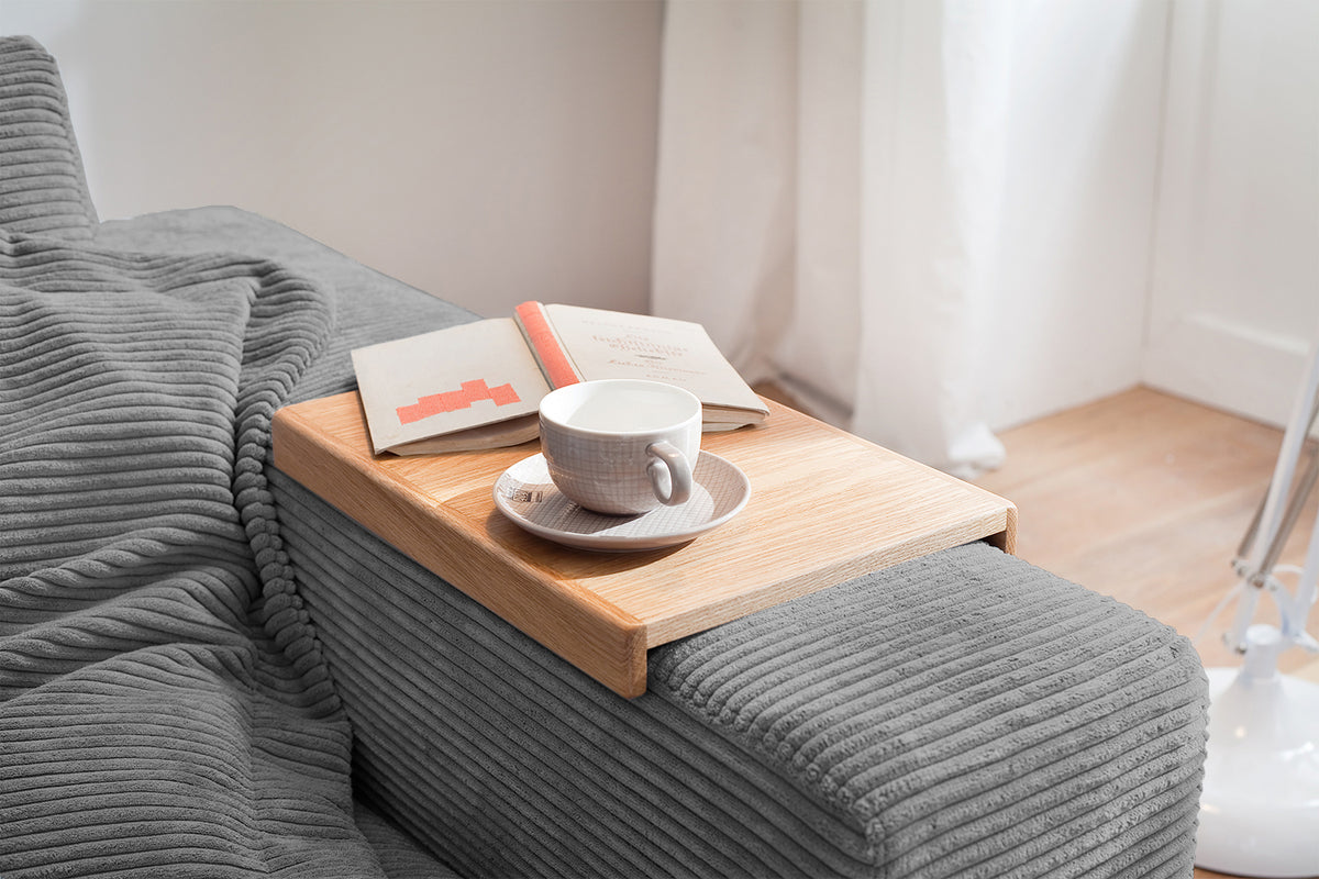 KAWOLA Sofa MADELINE 2-Sitzer Cord grau