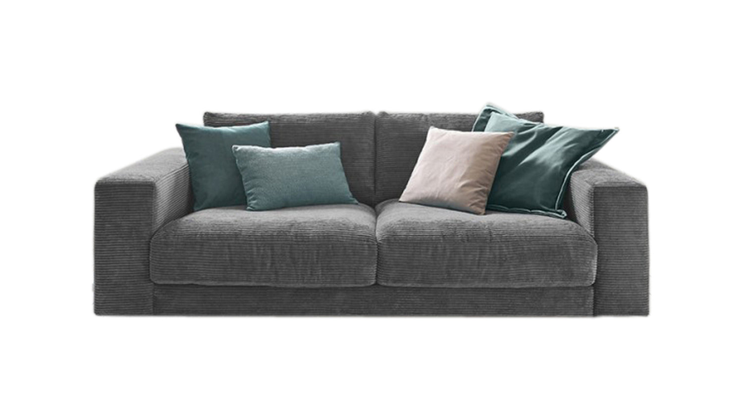 KAWOLA Sofa MADELINE 2-Sitzer Cord grau