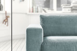 KAWOLA Sofa MADELINE 2-Sitzer Cord hellblau