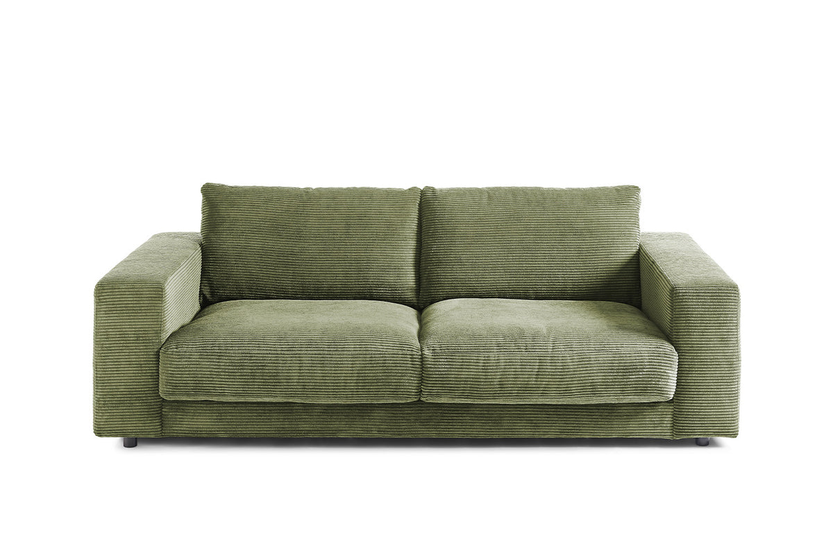 KAWOLA Sofa MADELINE 2-Sitzer Cord olivgrün