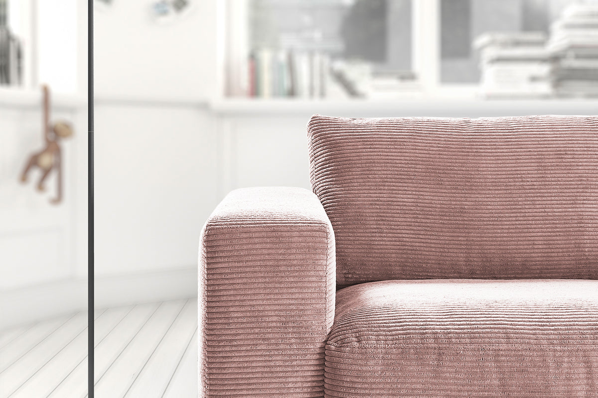 KAWOLA Sofa MADELINE 2-Sitzer Cord rosa