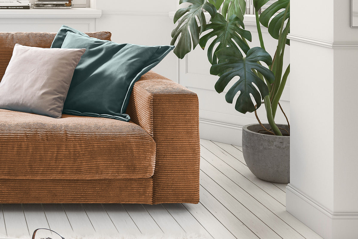 KAWOLA Sofa MADELINE 2-Sitzer Cord rost