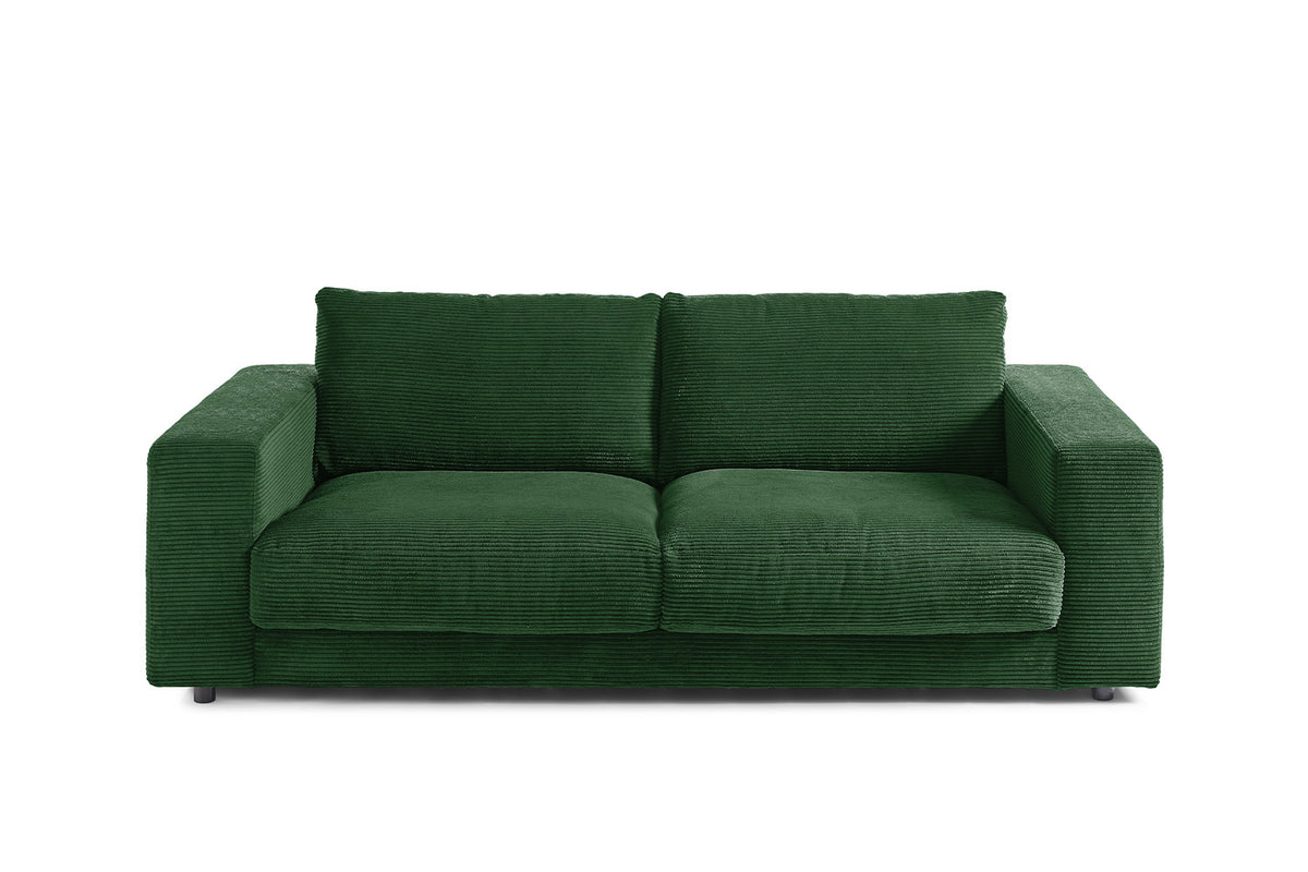 KAWOLA Sofa MADELINE 2-Sitzer Cord smaragd