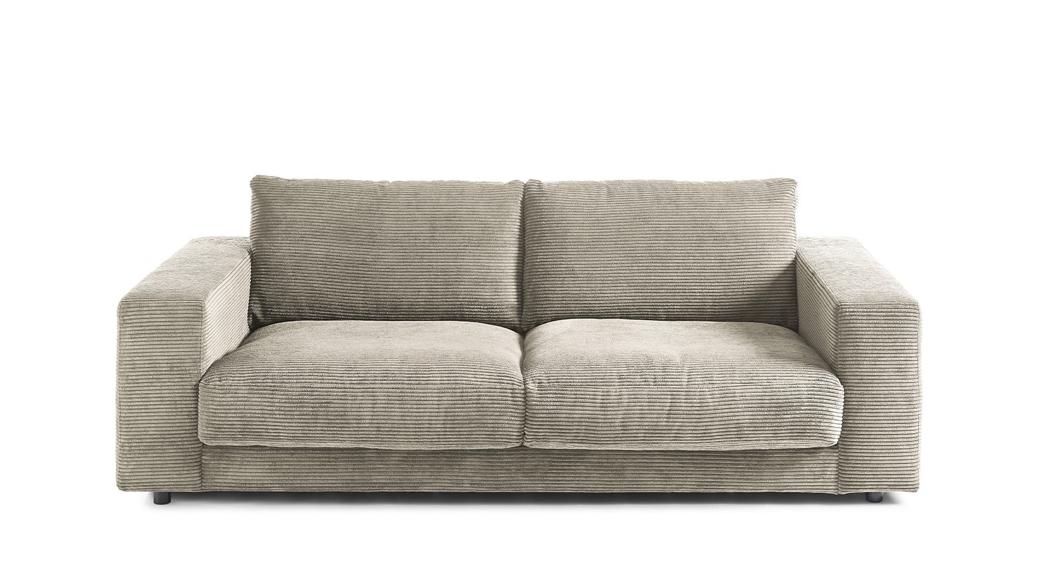 KAWOLA Sofa MADELINE 2-Sitzer Cord steingrau