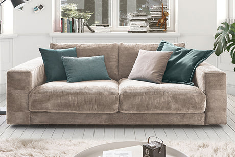 KAWOLA Sofa MADELINE 2-Sitzer Cord taupe