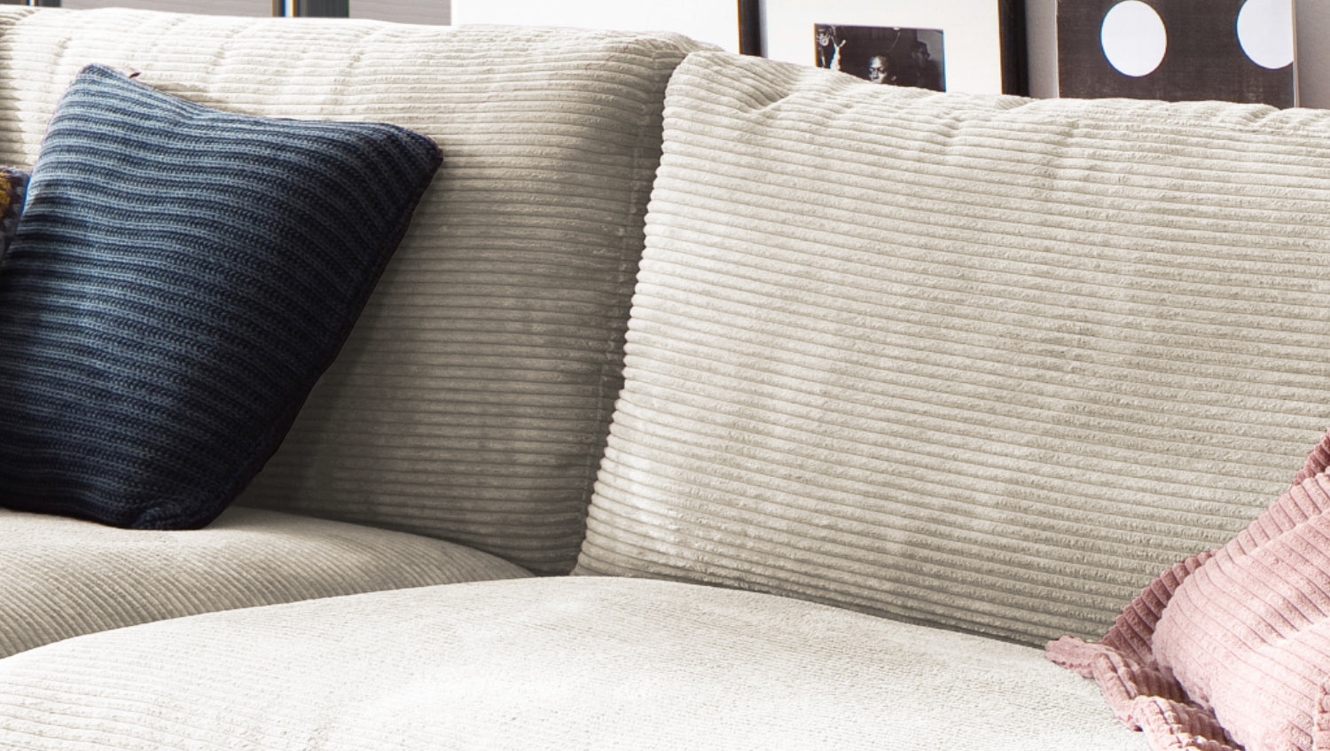 KAWOLA Sofa MADELINE 3-Sitzer Cord cremeweiß