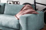 KAWOLA Sofa MADELINE 3-Sitzer Cord hellblau