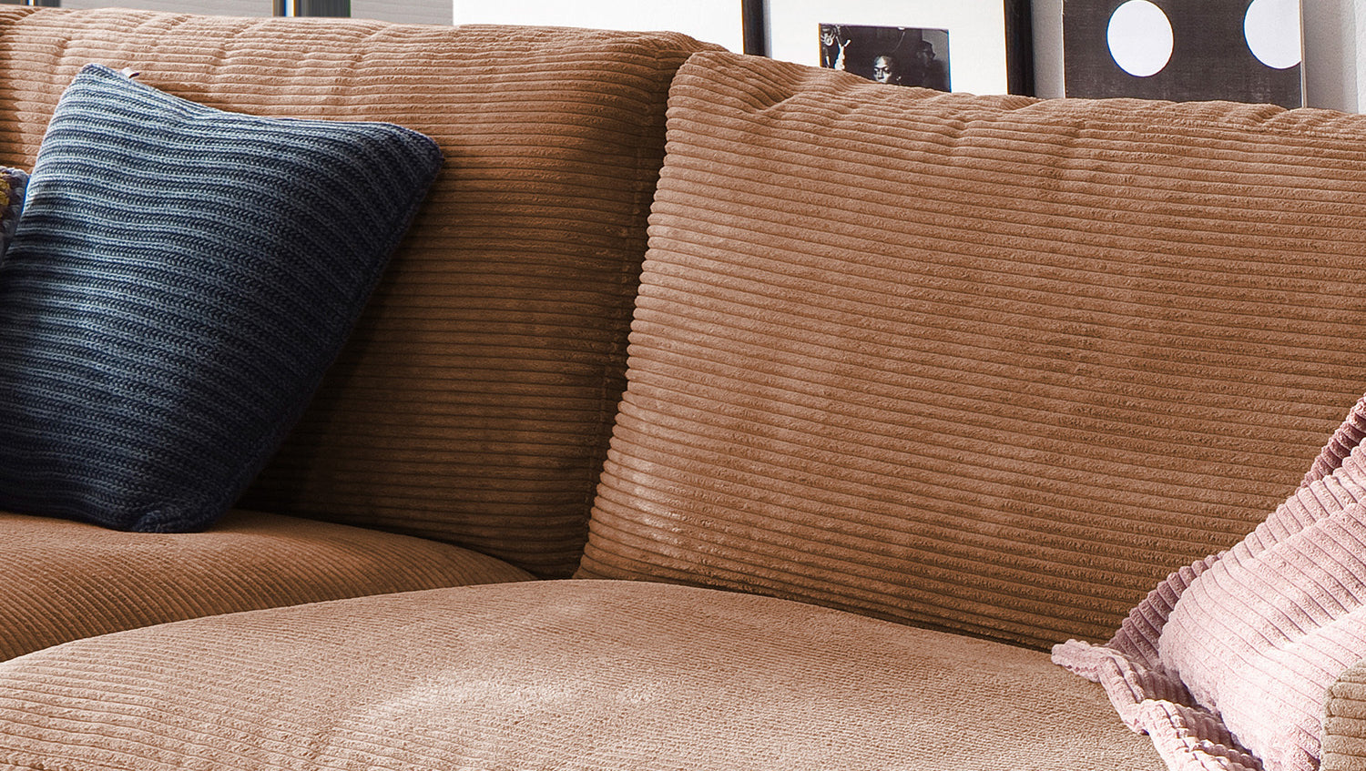 KAWOLA Sofa MADELINE 3-Sitzer Cord rost
