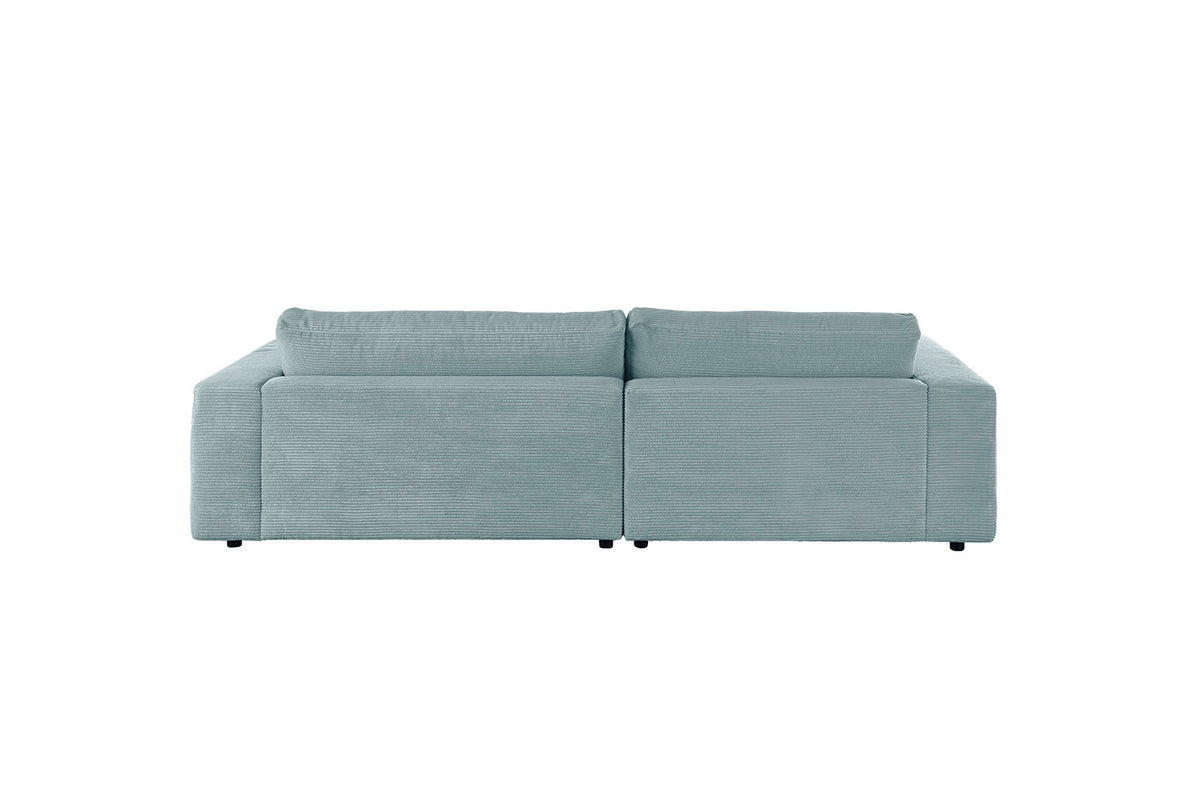 KAWOLA Sofa MADELINE Ecksofa Cord mit Longchair hellblau