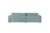 KAWOLA Sofa MADELINE Ecksofa Cord mit Longchair hellblau