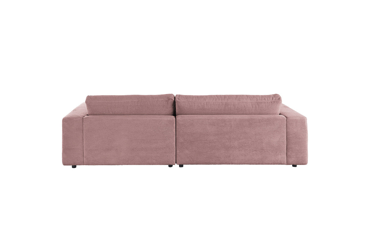 KAWOLA Sofa MADELINE Ecksofa Cord mit Longchair rosa