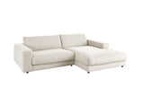 KAWOLA Sofa MADELINE Ecksofa mit Longchair Cord cremeweiß