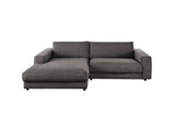 KAWOLA Sofa MADELINE Ecksofa mit Longchair Cord grau