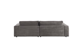 KAWOLA Sofa MADELINE Ecksofa mit Longchair Cord grau