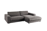 KAWOLA Sofa MADELINE Ecksofa mit Longchair Cord grau