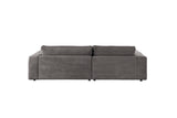 KAWOLA Sofa MADELINE Ecksofa mit Longchair Cord grau