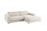 KAWOLA Sofa MADELINE Ecksofa mit Longchair Cord hellgrau
