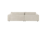 KAWOLA Sofa MADELINE Ecksofa mit Longchair Cord hellgrau