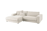 KAWOLA Sofa MADELINE Ecksofa mit Longchair Cord hellgrau
