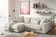 KAWOLA Sofa MADELINE Ecksofa mit Longchair Cord hellgrau, Links