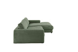 KAWOLA Sofa MADELINE Ecksofa mit Longchair Cord olivgrün