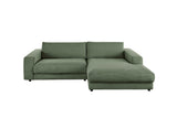 KAWOLA Sofa MADELINE Ecksofa mit Longchair Cord olivgrün
