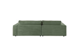 KAWOLA Sofa MADELINE Ecksofa mit Longchair Cord olivgrün
