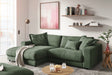 KAWOLA Sofa MADELINE Ecksofa mit Longchair Cord olivgrün, Links