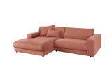 KAWOLA Sofa MADELINE Ecksofa mit Longchair Cord rost
