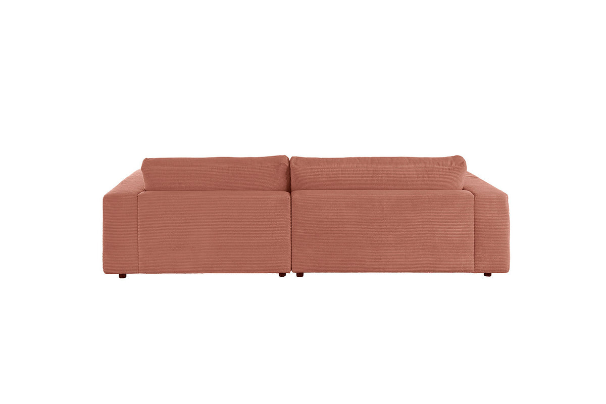 KAWOLA Sofa MADELINE Ecksofa mit Longchair Cord rost