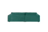 KAWOLA Sofa MADELINE Ecksofa mit Longchair Cord smaragd
