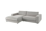 KAWOLA Sofa MADELINE Ecksofa mit Longchair Cord steingrau