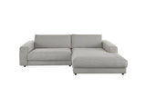 KAWOLA Sofa MADELINE Ecksofa mit Longchair Cord steingrau