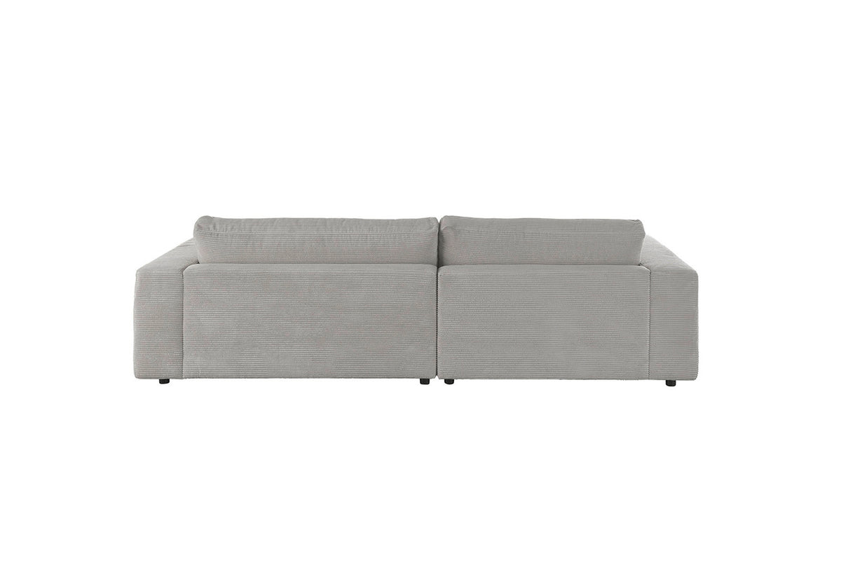 KAWOLA Sofa MADELINE Ecksofa mit Longchair Cord steingrau