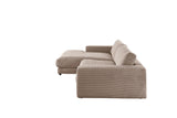 KAWOLA Sofa MADELINE Ecksofa mit Longchair Cord taupe