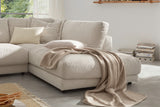 KAWOLA Sofa MADELINE Ecksofa mit Recamiere Cord cremeweiß