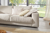 KAWOLA Sofa MADELINE Ecksofa mit Recamiere Cord cremeweiß