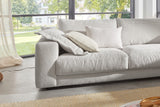 KAWOLA Sofa MADELINE Ecksofa mit Recamiere Cord hellgrau