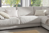 KAWOLA Sofa MADELINE Ecksofa mit Recamiere Cord hellgrau
