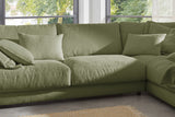 KAWOLA Sofa MADELINE Ecksofa mit Recamiere Cord olivgrün