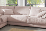KAWOLA Sofa MADELINE Ecksofa mit Recamiere Cord rosa