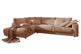 KAWOLA Sofa MADELINE Ecksofa mit Recamiere Cord rost