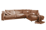 KAWOLA Sofa MADELINE Ecksofa mit Recamiere Cord rost