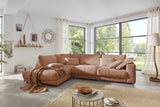 KAWOLA Sofa MADELINE Ecksofa mit Recamiere Cord rost, Links