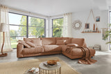 KAWOLA Sofa MADELINE Ecksofa mit Recamiere Cord rost, Rechts
